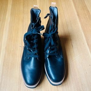 Dr Scholl’s vegan waterproof black combat lace up boots